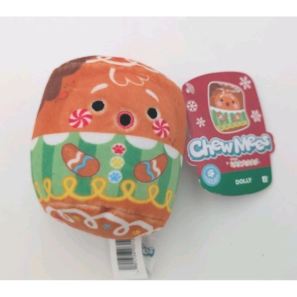 ChewMees by Squishmallows - DOLLY - The GINGERBREAD - 4 Inch Plush Dog Toy